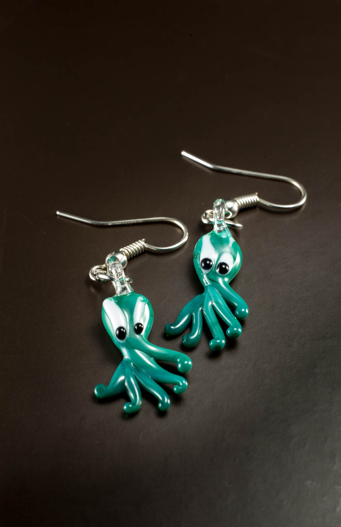 Naušnice Hobotnice tirkiznozelena pastel